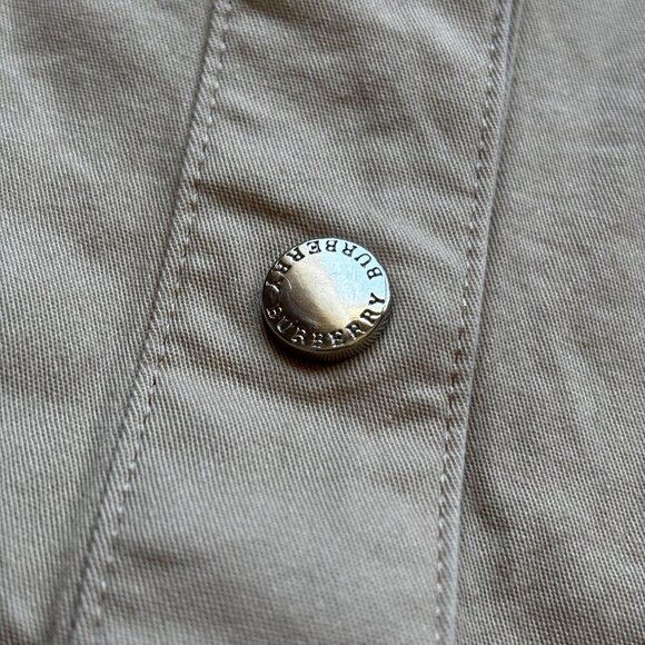 Burberry London Girls Beige Plaid Cuff Button-Up Shirt Size 150A (US 12-13Y) - Picture 7 of 11